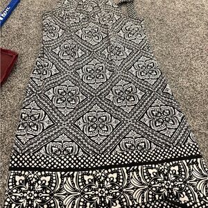 White House Black Market Monochrome Patterned Dress